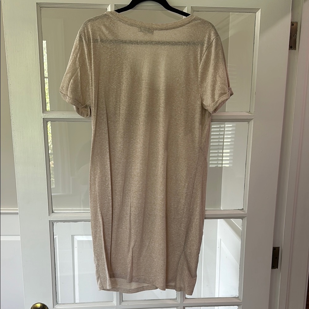 Z Supply Women's Beige V-Neck T-Shirt Dress - Picture 5 of 5